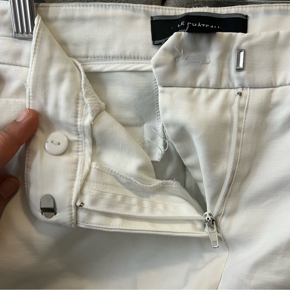 Le Chateau white cropped ankle pants cotton spandex stretch size 3/4 - Picture 5 of 11